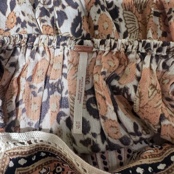 Free People Bohemian Print Dress - Black, White, Orange - Picture 9 of 9